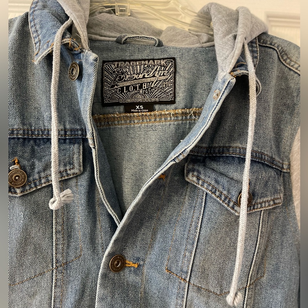 Jean Jacket/hoodie- Brooklyn Cloth Co- size XS - Picture 3 of 3